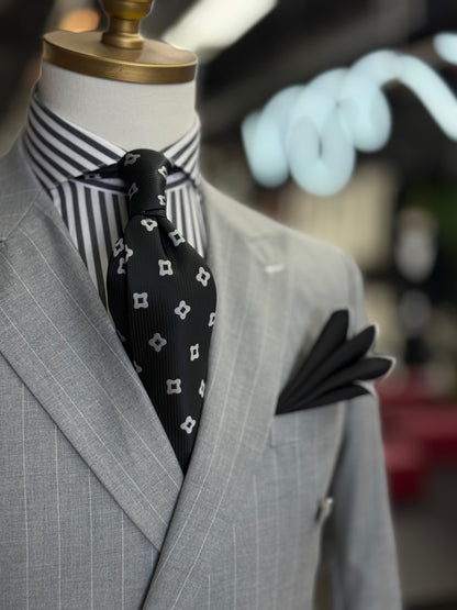 Necktie Mid Medallions Black & White