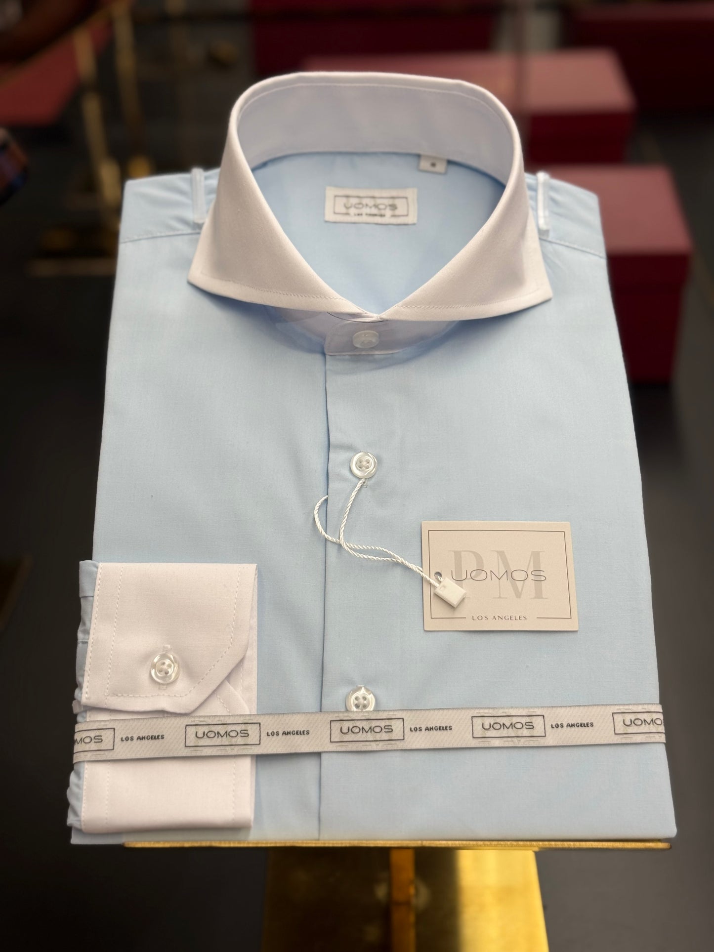 Light Blue & White Cutaway Collar and Cuffs Poplin