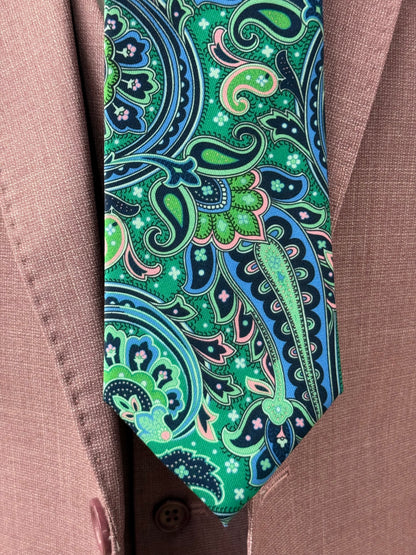 Necktie Big Paisley Green