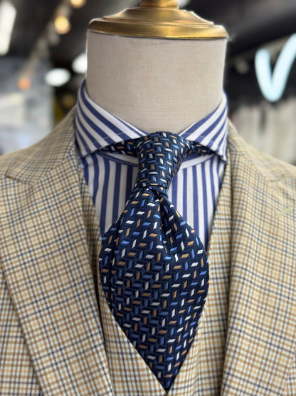 Necktie Navy Geometric