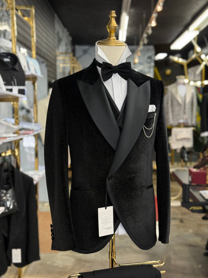 Midnight Sparkle Velvet Black Tie Tuxedo