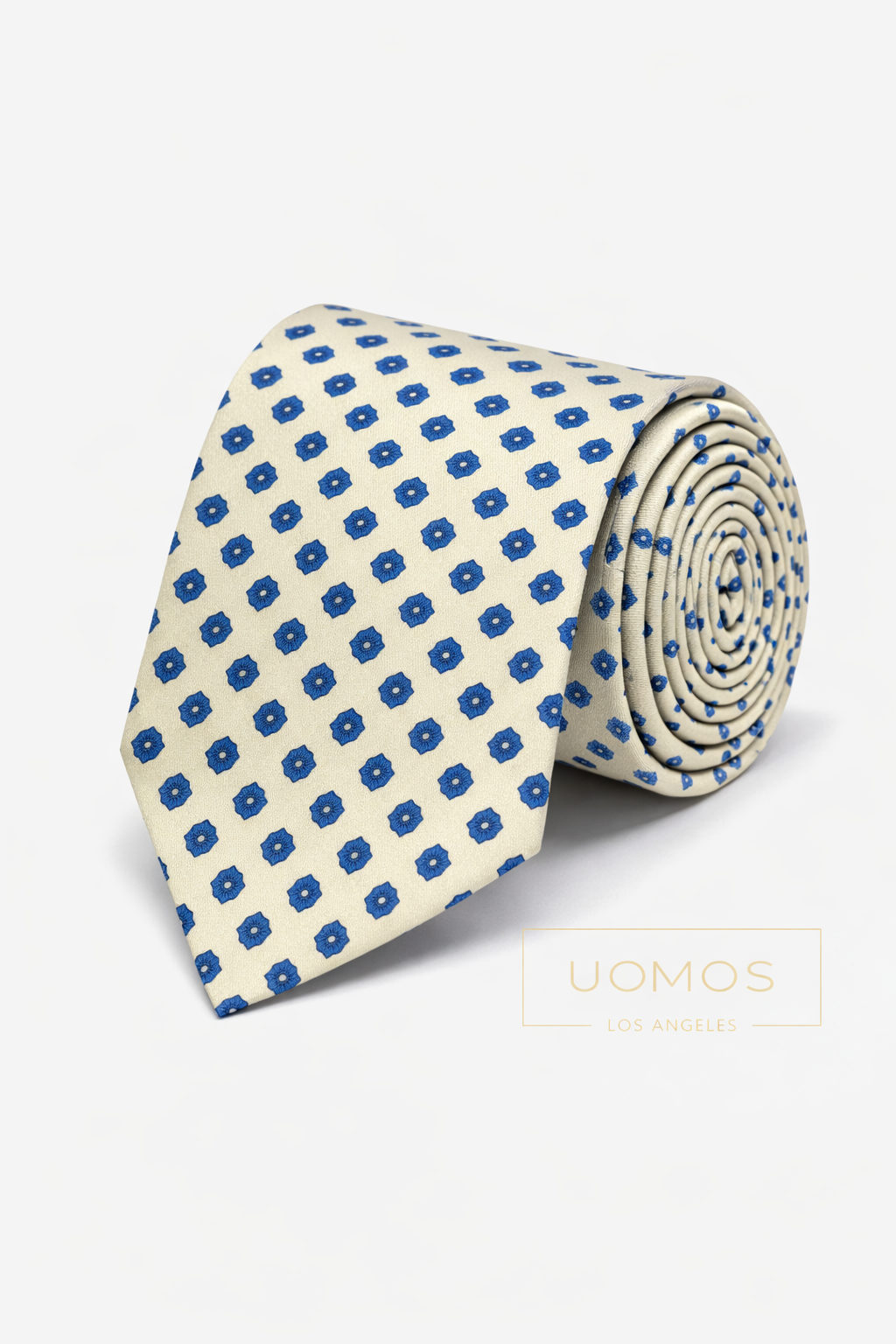 Necktie Medallion White & Blue