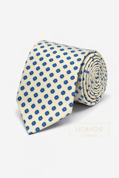 Necktie Medallion White & Blue