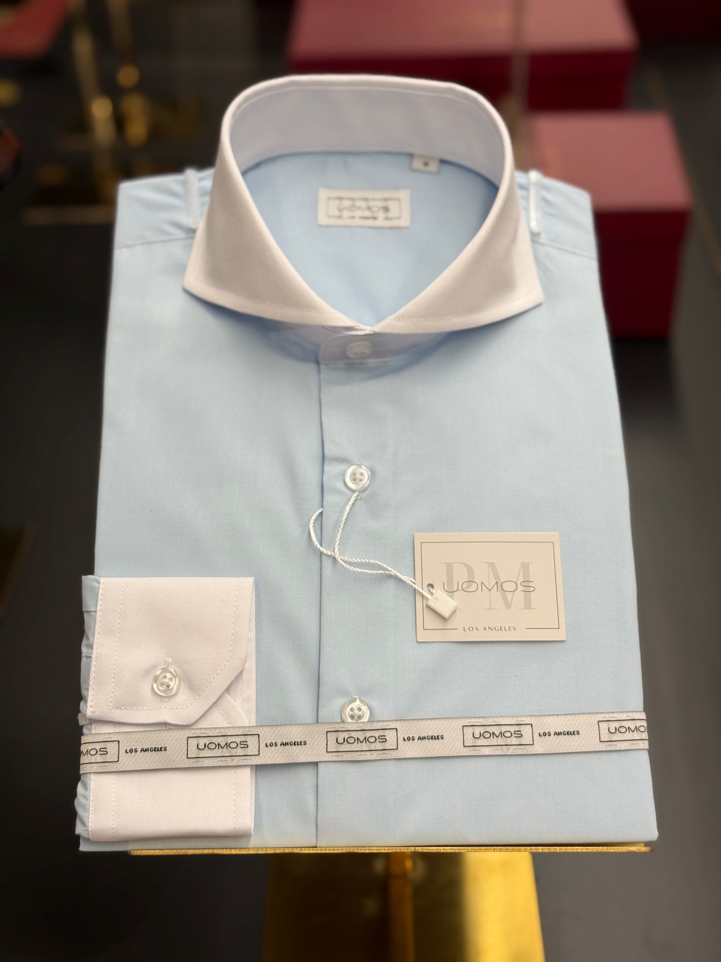 Light Blue & White Cutaway Collar and Cuffs Poplin