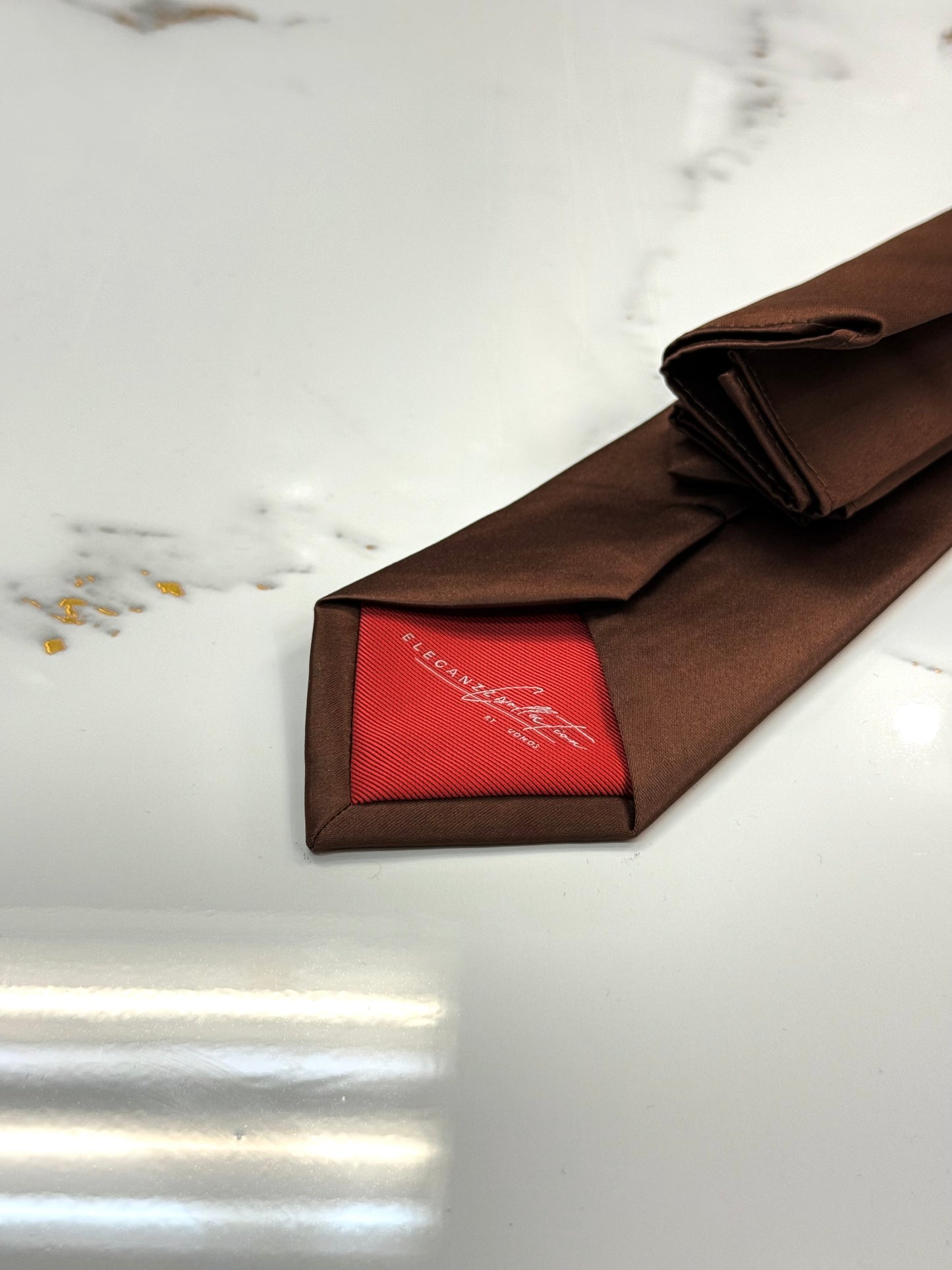 Chocolate Brown Tie & Pocket Square Set