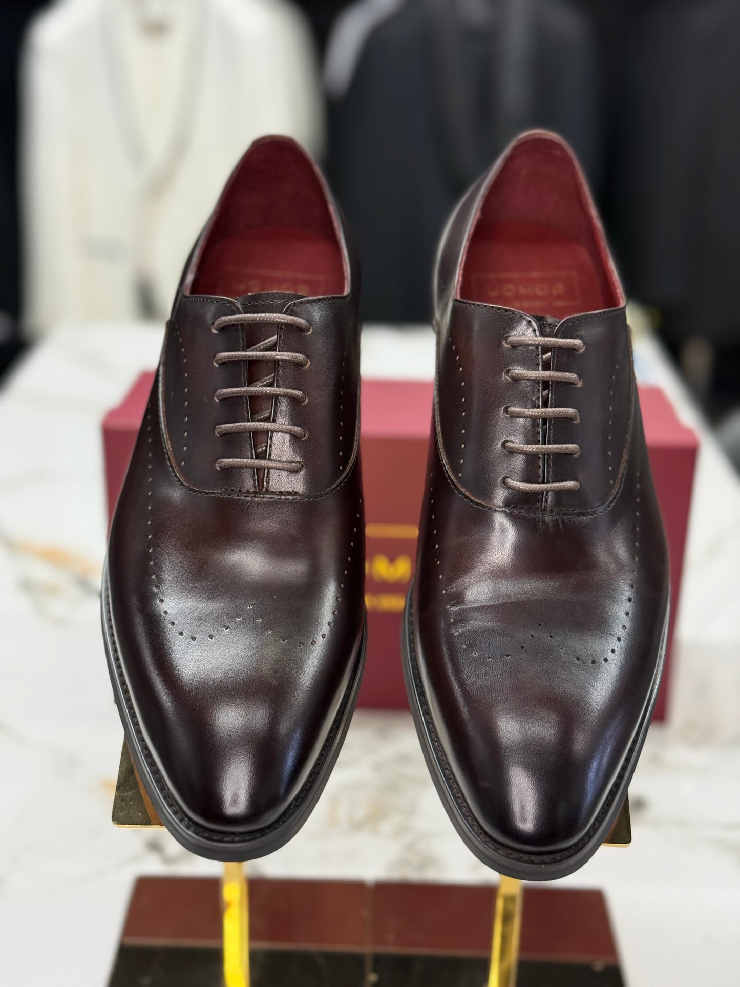 UOMOS Bordeaux Wholecut Oxford pure leather