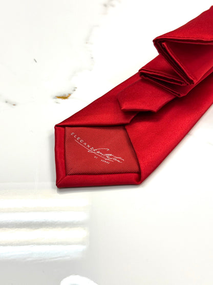 Deep Red Tie & Pocket Square Set
