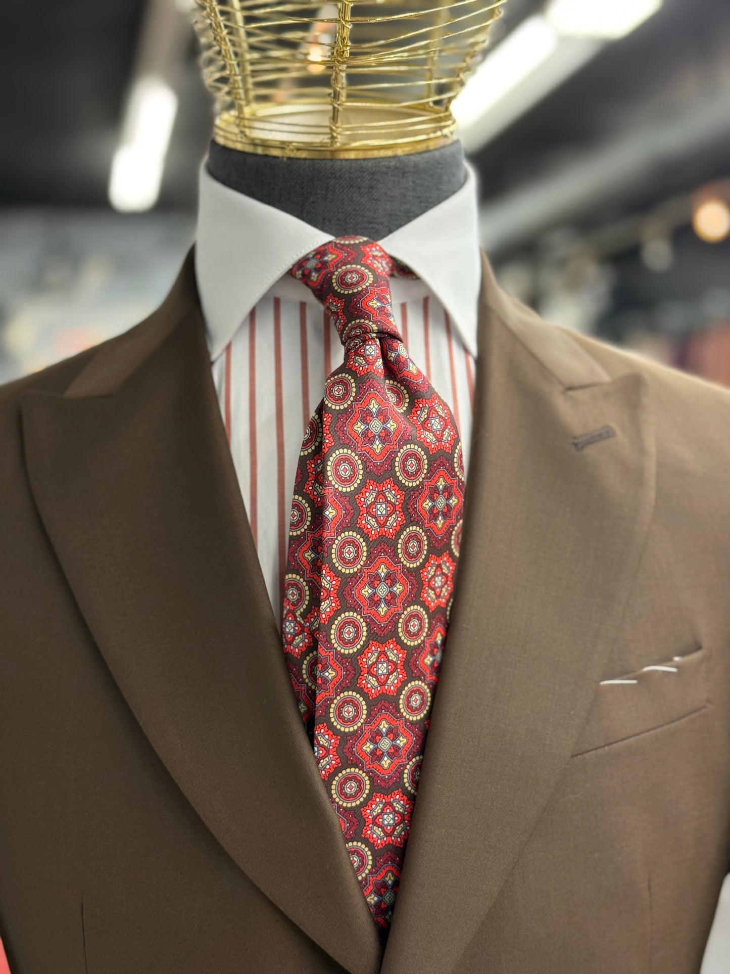 Necktie Medallion Red & Brown
