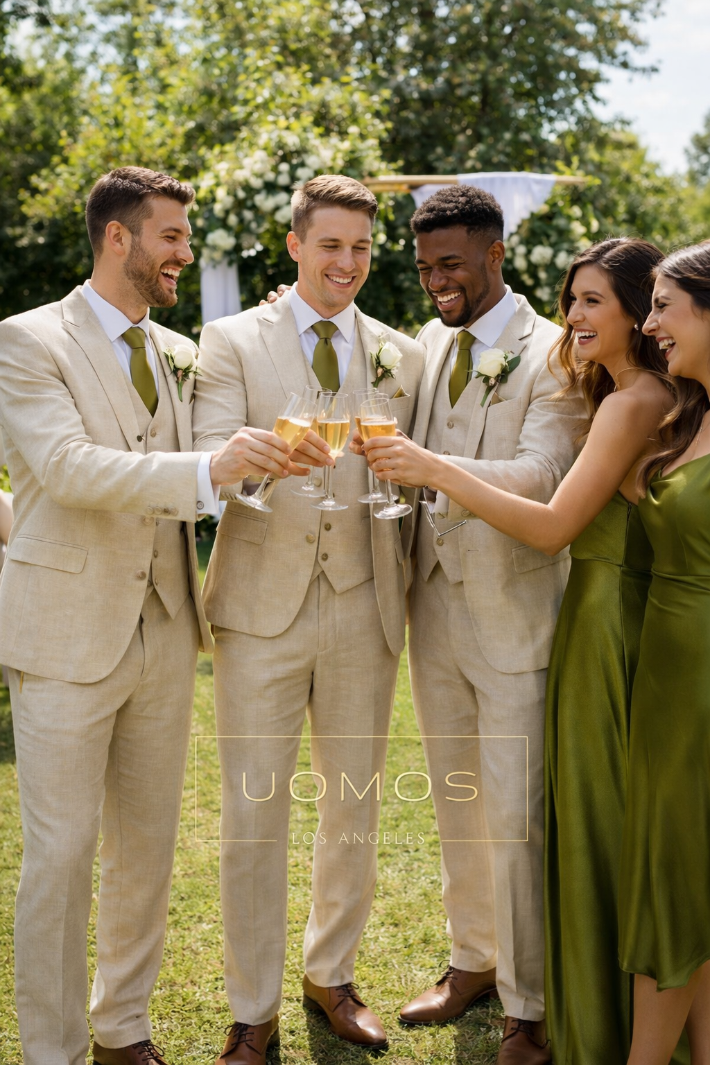 Olive Green Tie & Pocket Square Set