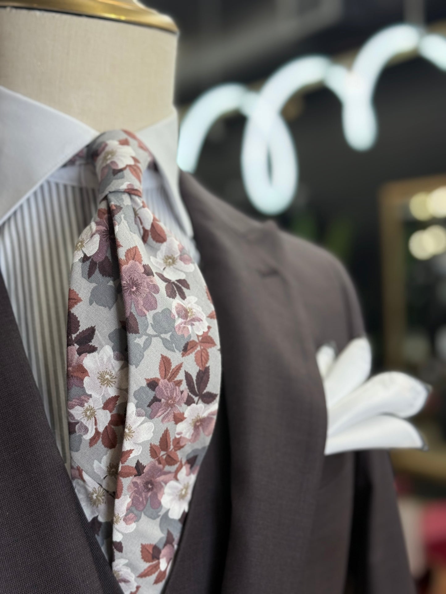 Necktie Dusty Rose Garden Cotton