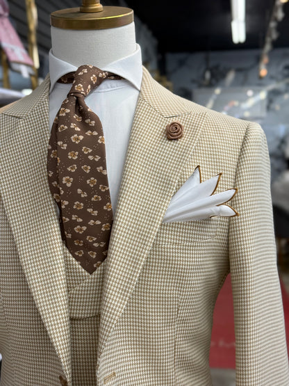 Necktie Floral Brown & Beige