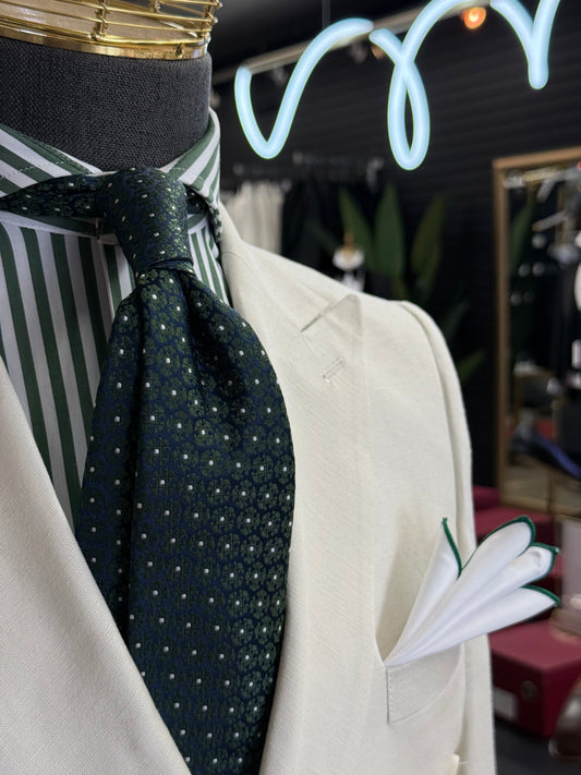 Necktie Medallion Emerald & Midnight Blue