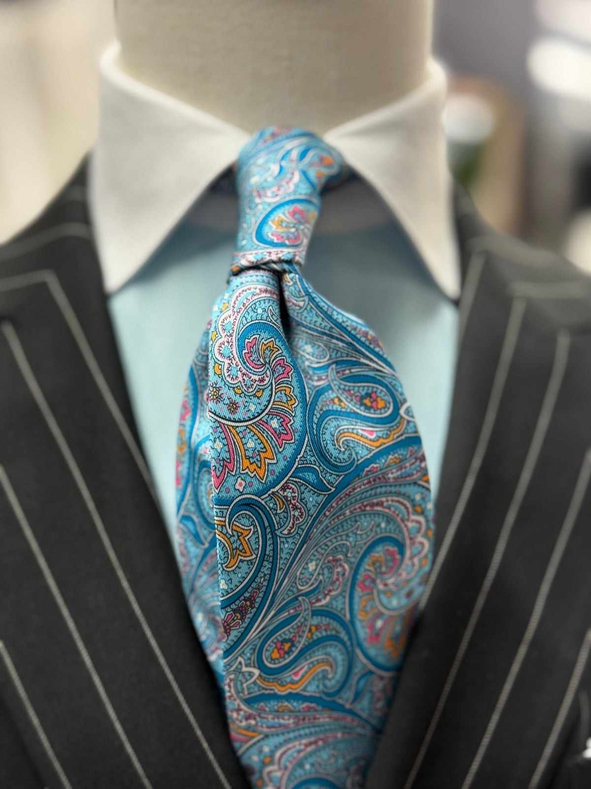 Necktie Mid Paisley Turquoise