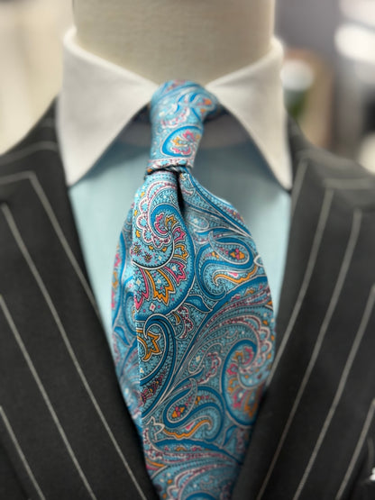 Necktie Mid Paisley Turquoise