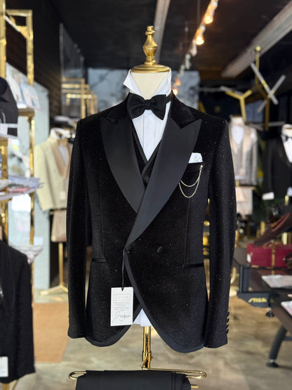 Midnight Sparkle Velvet Black Tie Tuxedo