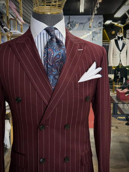 Bureaux Double-Breasted Pinstripe Suit