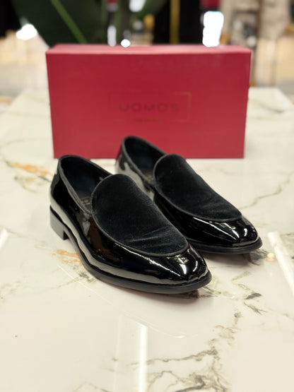 UOMOS Loafers Black Velvet & pure patent leather Tuxedo