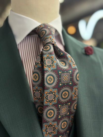 Necktie Burgundy Mosaic Medallion