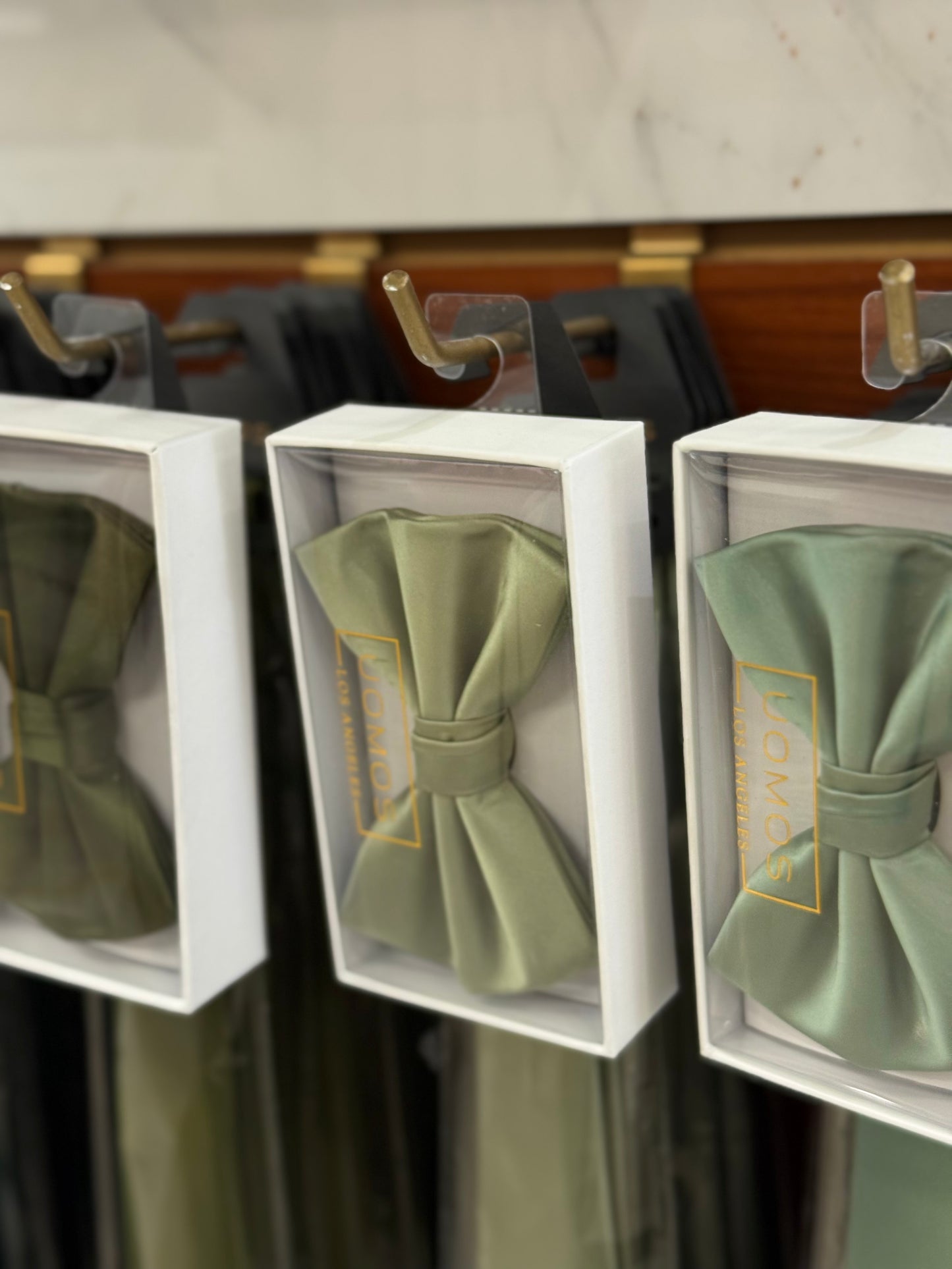 Sage Green Bow tie & Pocket Square set.