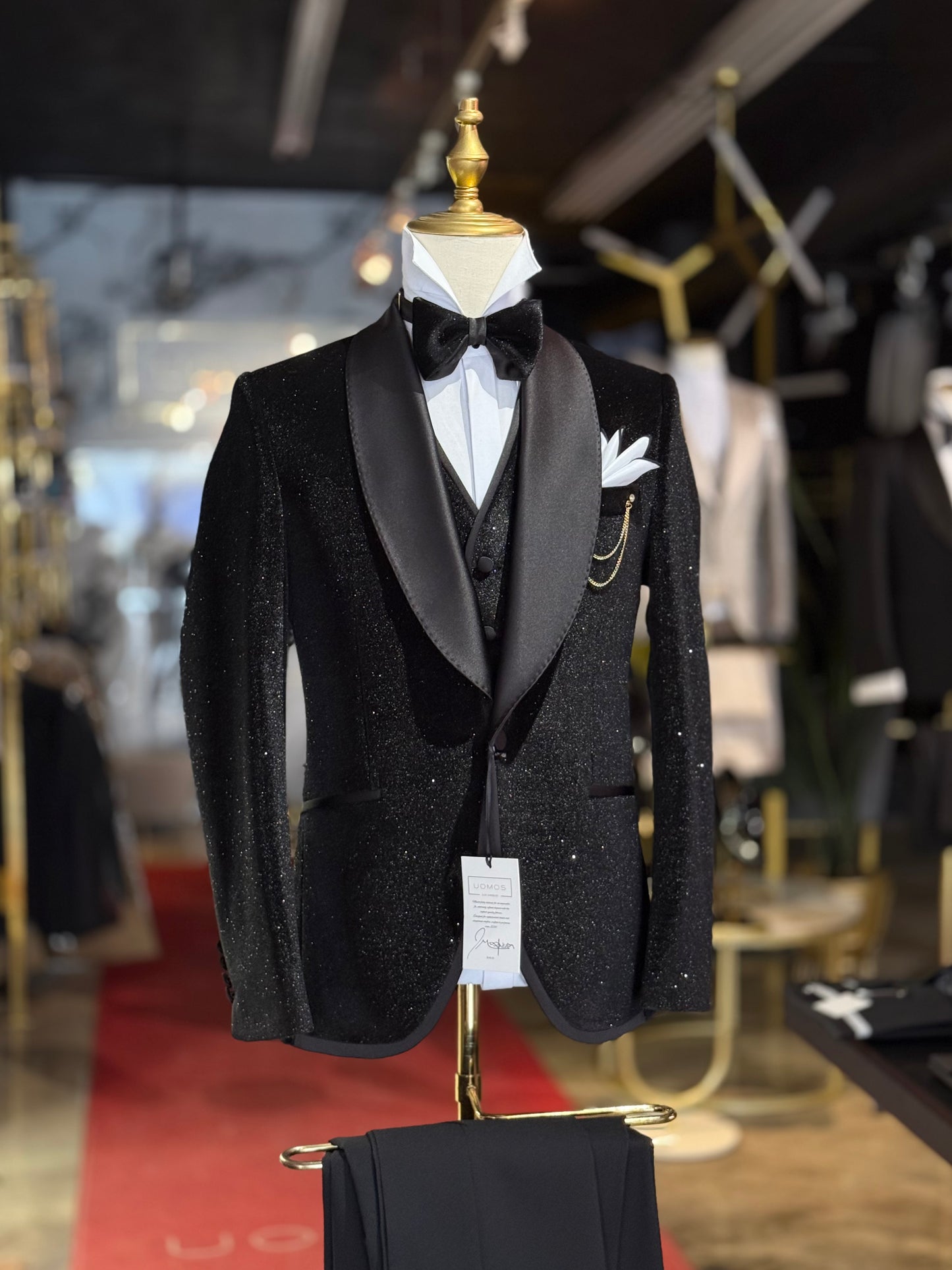 Sparkle Velvet SHAWL LAPEL Black Tie Tuxedo