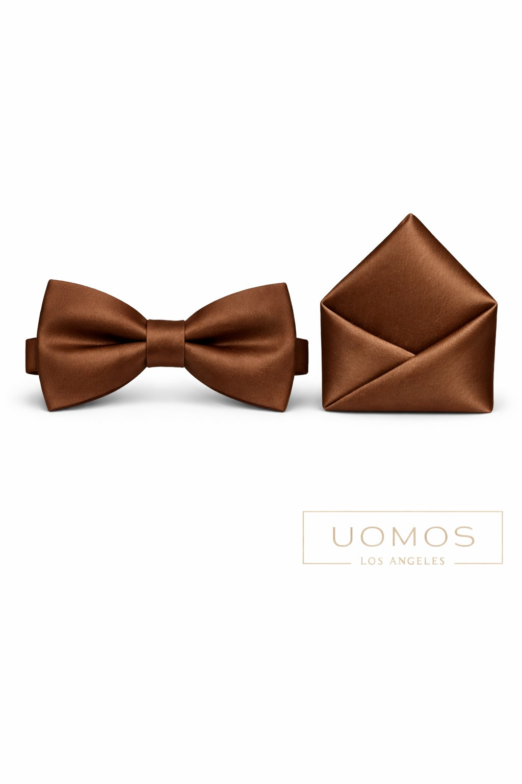 Mocha Brown Bow tie & Pocket Square set.