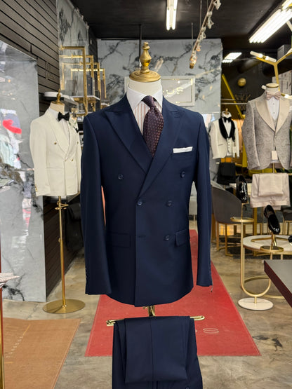 Navy Double-Breasted Suit