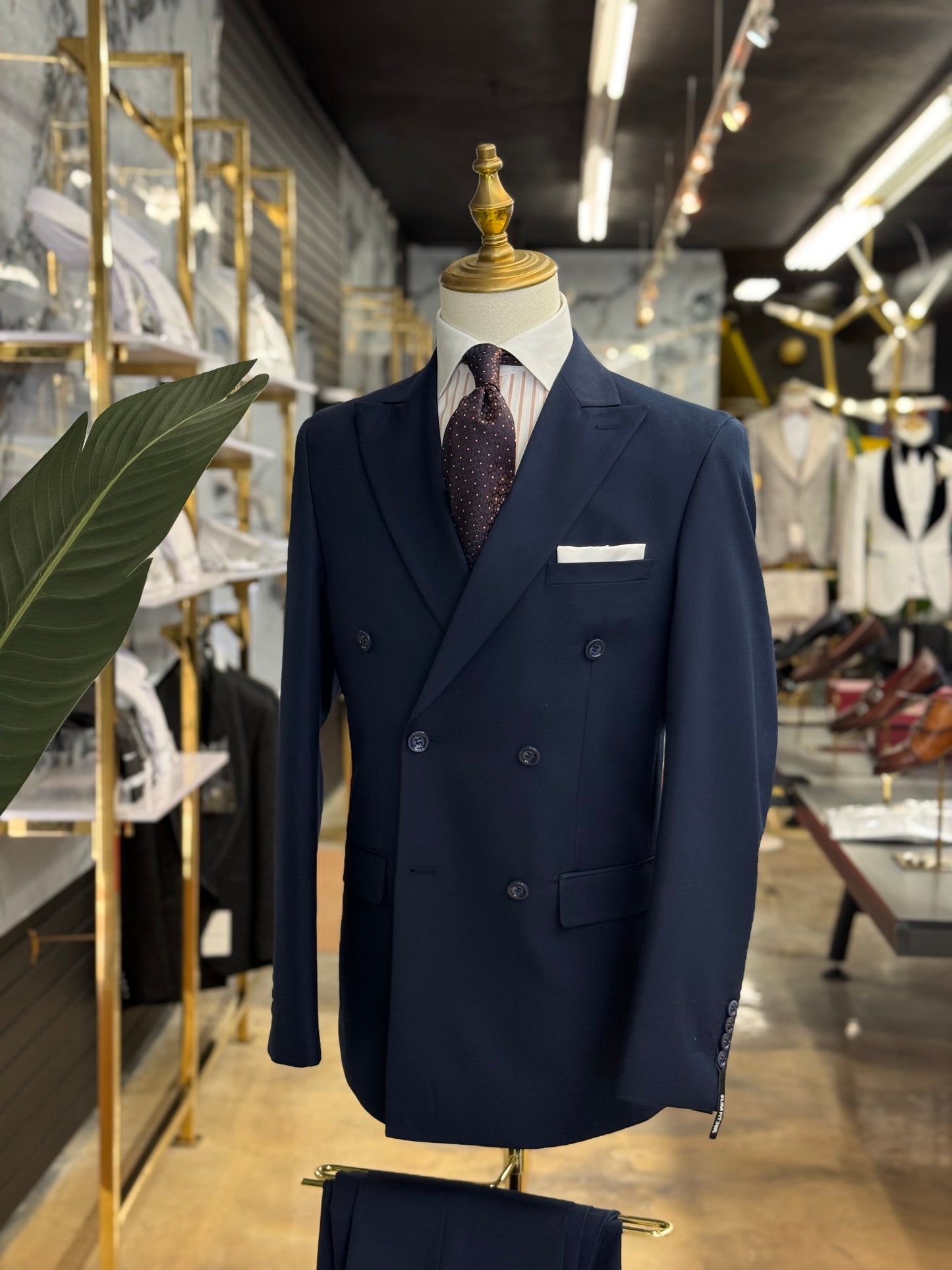 Navy Double-Breasted Suit