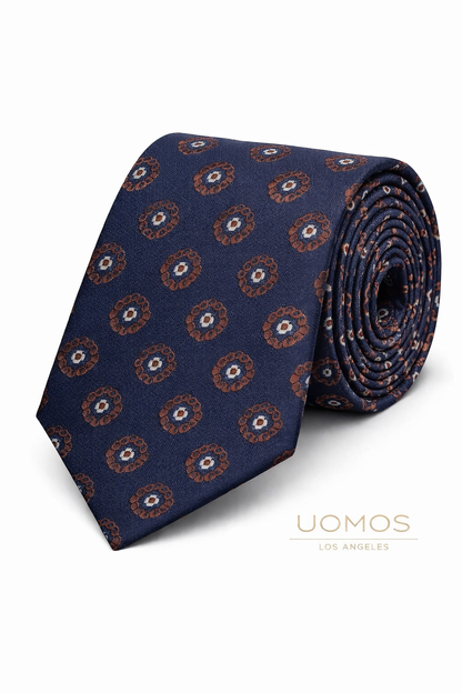 Necktie Medallion Navy & Rust