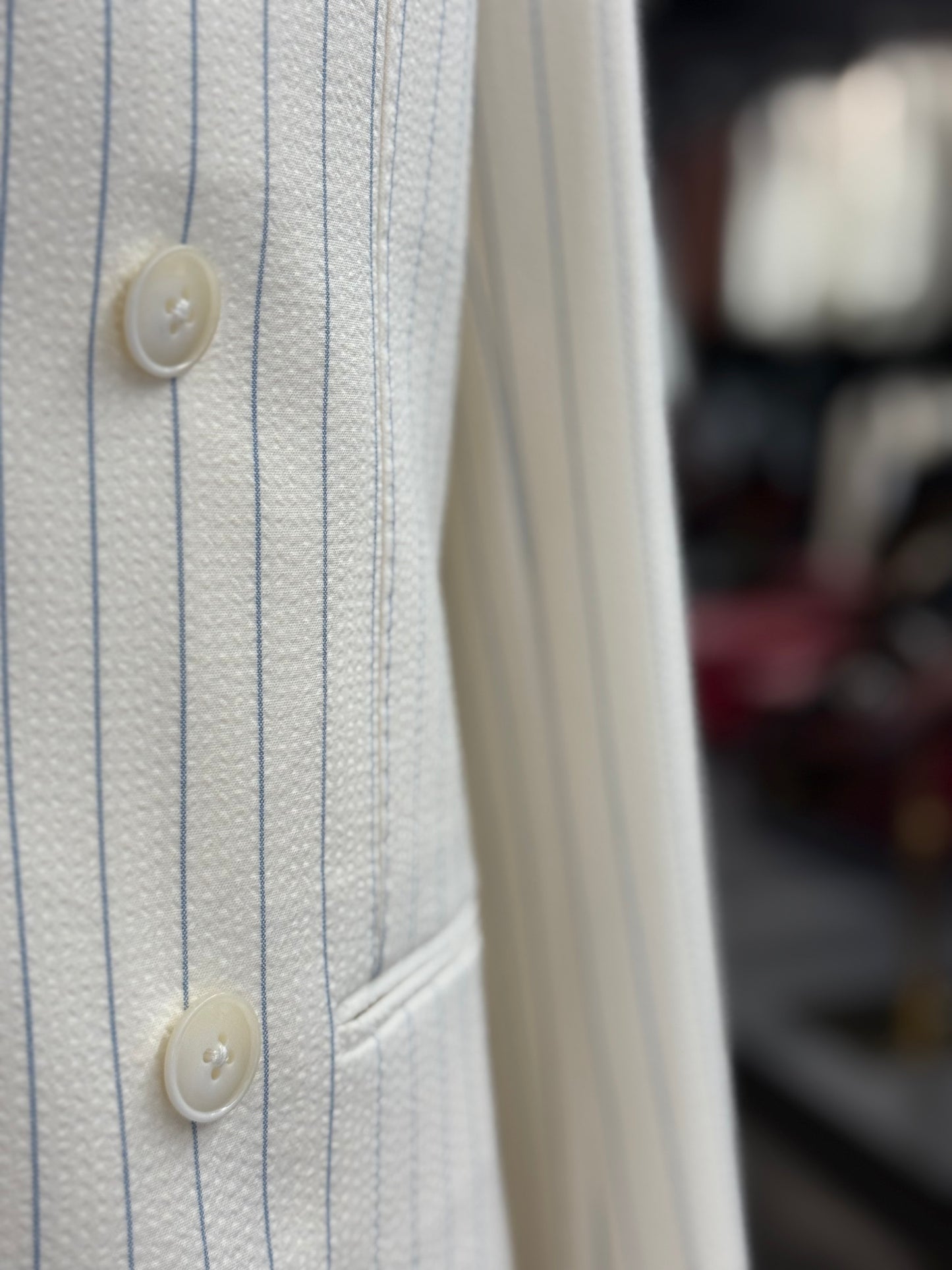 Off-White | L blue Prestige Seersucker Pinstripe