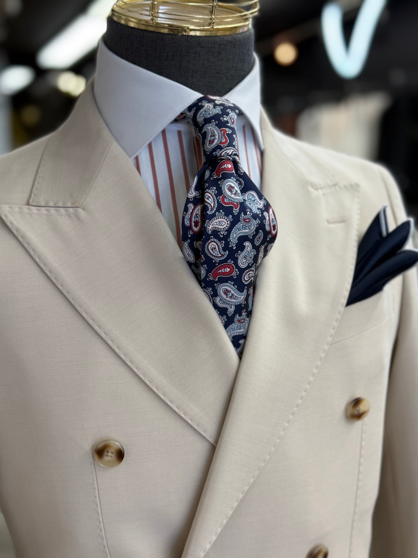 Necktie Paisley Navy & Red