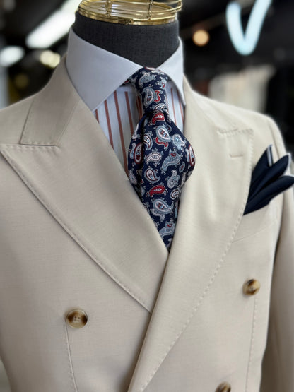 Necktie Paisley Navy & Red