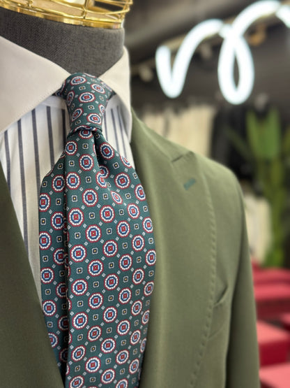 Necktie Deep Green Medallion