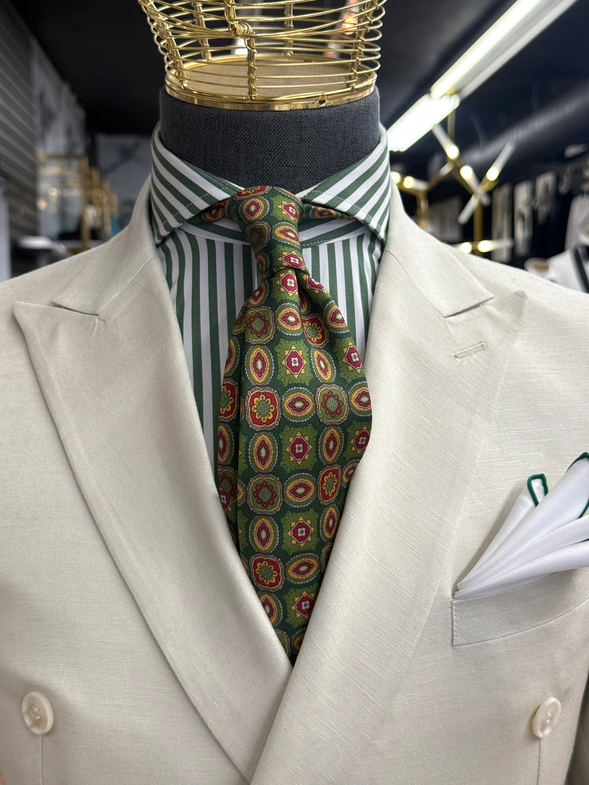 Necktie Green Medallion