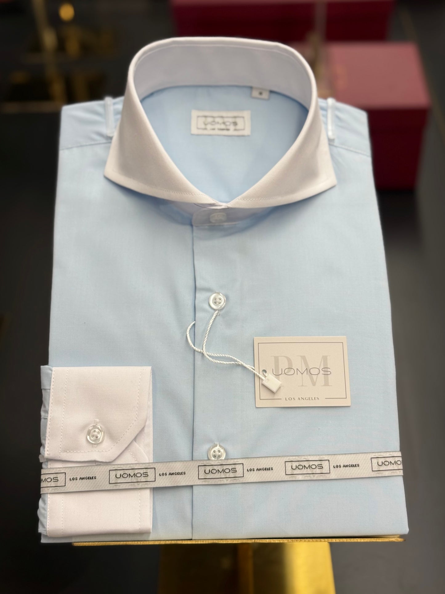 Light Blue & White Cutaway Collar and Cuffs Poplin