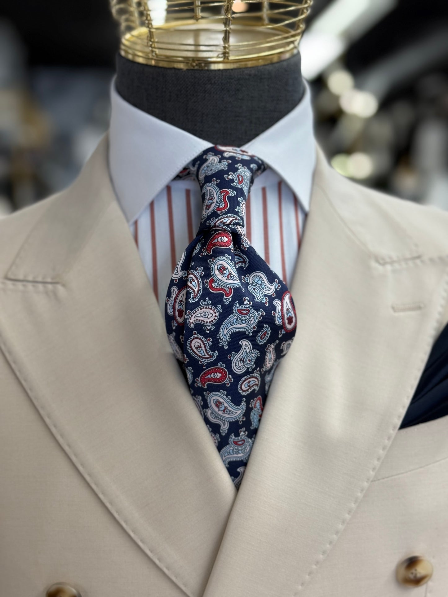 Necktie Paisley Navy & Red
