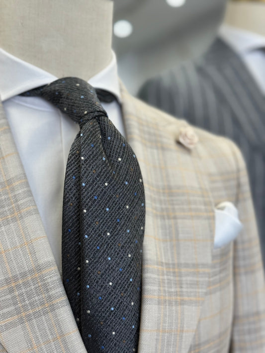 Necktie Charcoal dotted