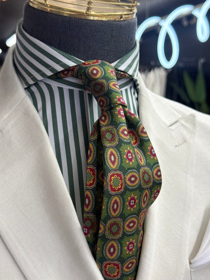 Necktie Green Medallion