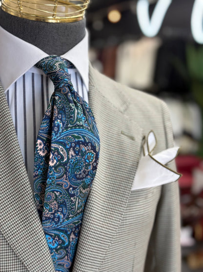 Necktie Paisley Blue and Green