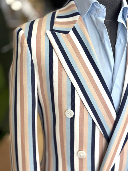 Stripe Double-Breasted Jacket 6x2