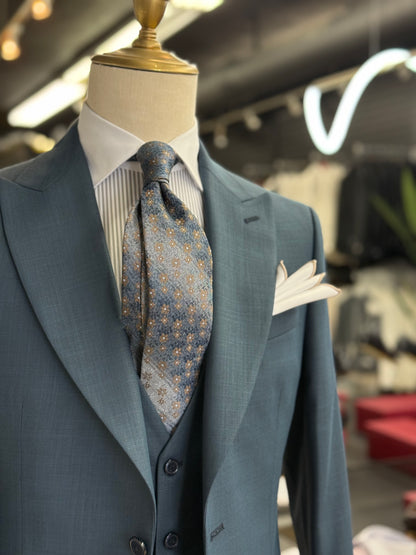 Necktie Aqua Teal Gradient Floral