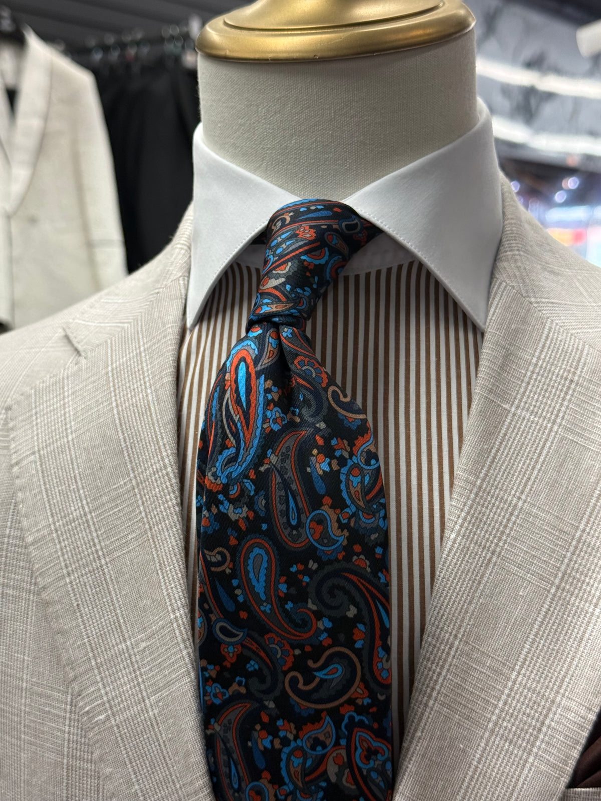 Necktie Paisley Brown and Navy