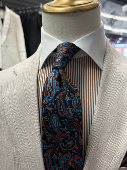 Necktie Paisley Brown and Navy