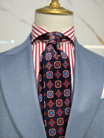 Necktie Medallion Red & Navy