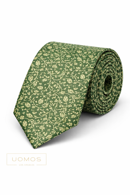 Necktie Floral Green & Vanilla