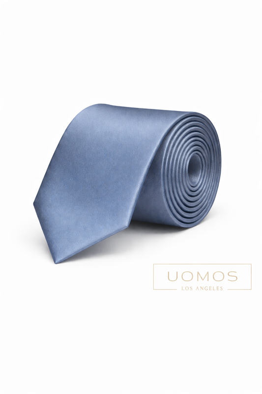 Powder Dusty Blue Tie & Pocket Square Set