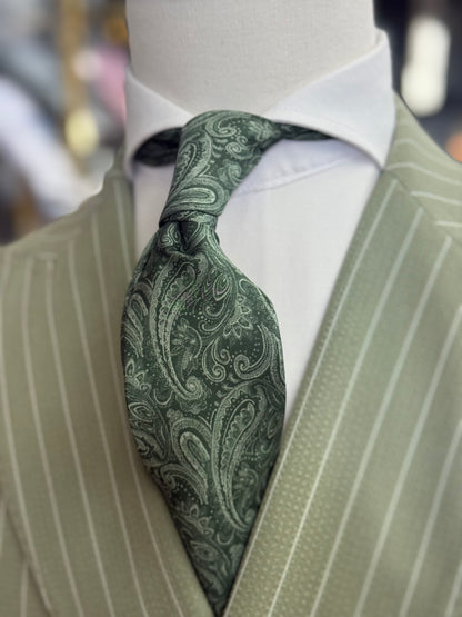 Necktie Green Paisley