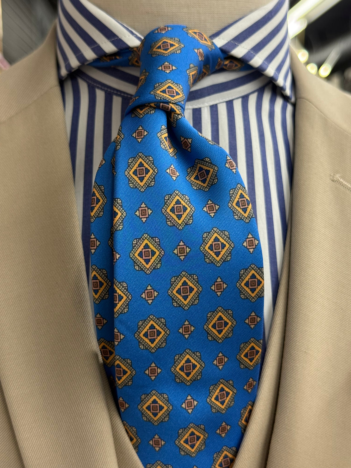 Necktie Royal & Gold Geometric