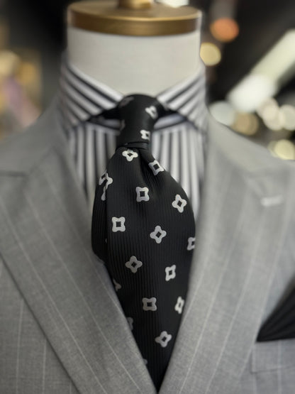 Necktie Mid Medallions Black & White
