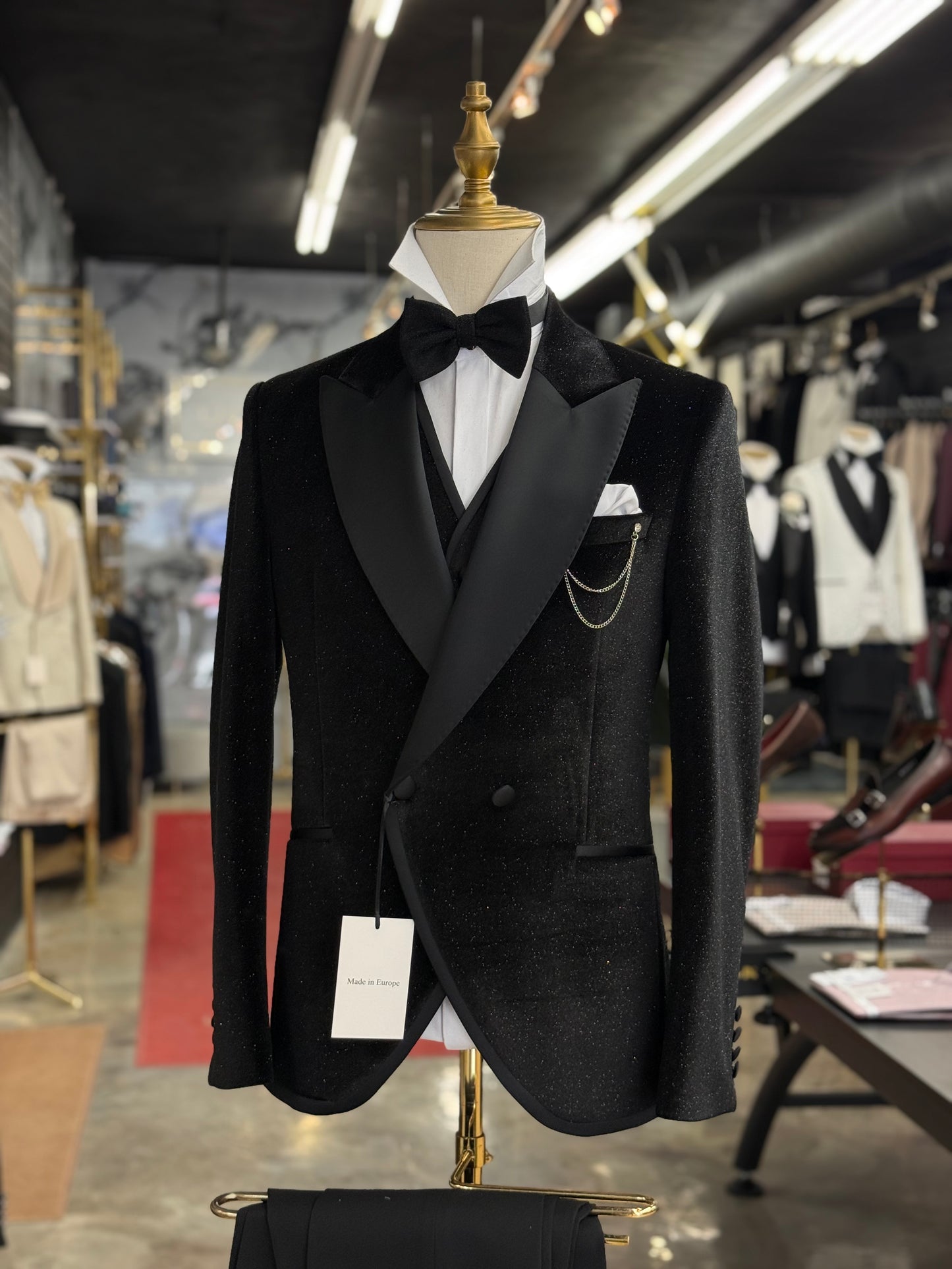 Midnight Sparkle Velvet Black Tie Tuxedo