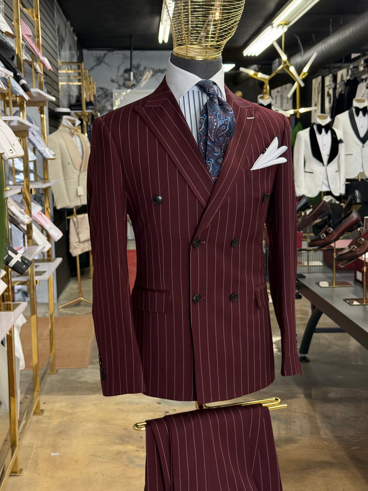 Bureaux Double-Breasted Pinstripe Suit